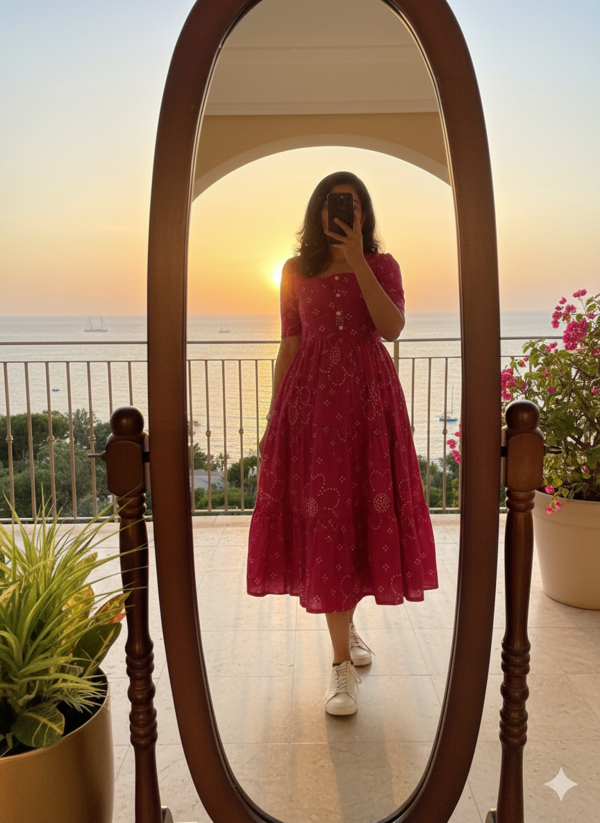 Women Floral Print Fit & Flare Maxi Dress