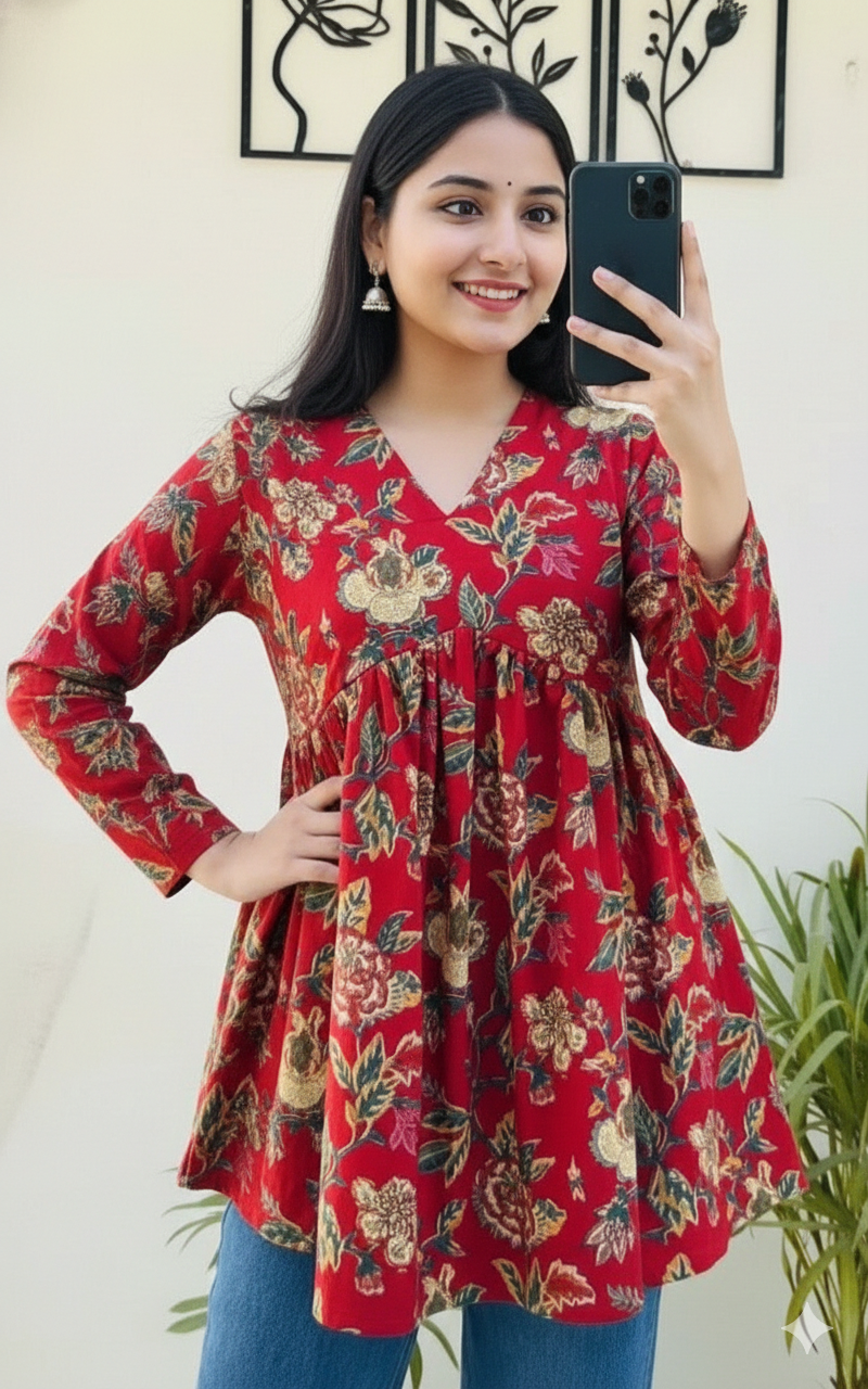 Floral Print Pink Top