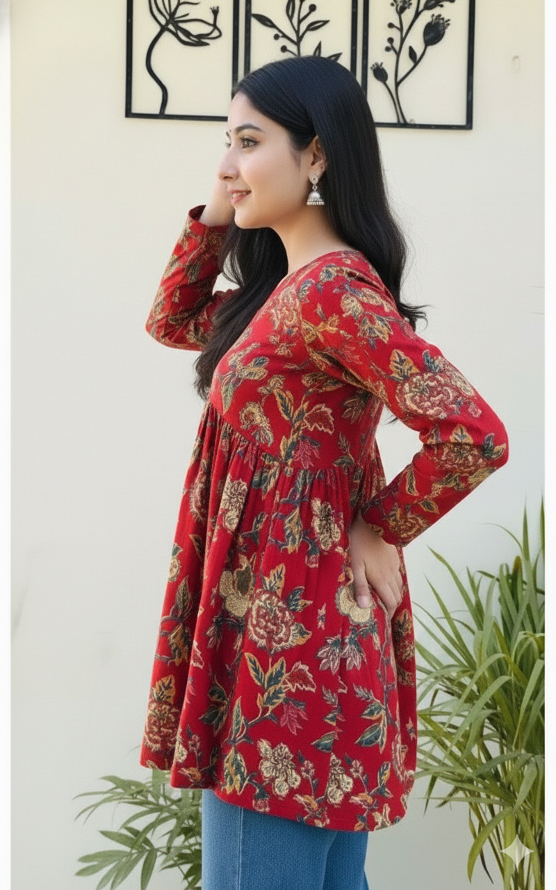 Floral Print Pink Top